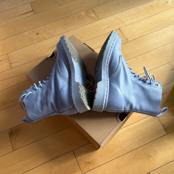 Dr. Martens Light Blue Leather Lace-Up Boots - Picture 6 of 12